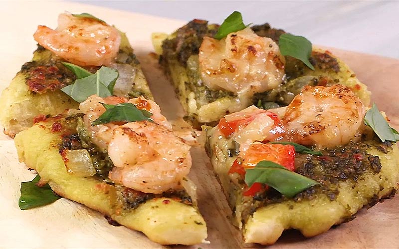 pizza hải sản sốt pesto