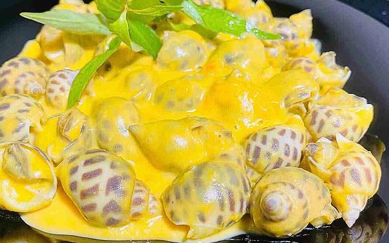 Ốc hương sốt trứng muối phô mai